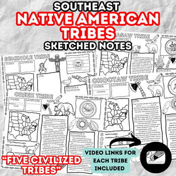 Preview of Southeast Native American Tribes - "Five Civilized Tribes" Sketched Note Design