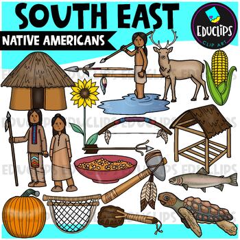 Preview of Southeast | Native American Indian Clip Art Set {Educlips Clipart}