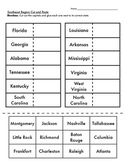 Southeast Region Worksheet | Teachers Pay Teachers