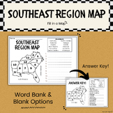 Southeast Region - United States (U.S.) - Fill in a Map