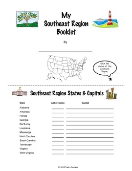 Southeast Region Unit Activity Booklet or Interactive Notebook Lesson