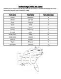 Southeast Region States and Capitals Study Guide + Google Quiz