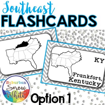 Preview of The 5 Regions of the United States FLASHCARDS: The SOUTHEAST