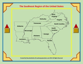 Preview of Southeast United States Region Interactive Notebooks Set