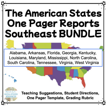 Preview of Southeast United States of America One Pager Projects | Geography Activities