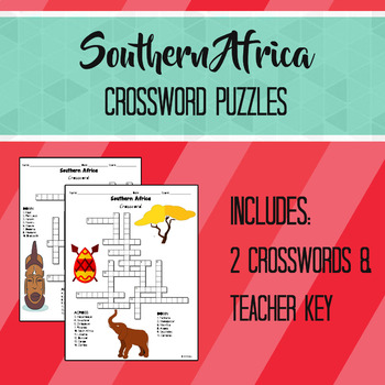 Southern Africa Crossword Puzzles by 422History TpT
