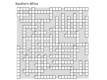 Southern Africa Crossword and Map pdf by Audio Memory TPT