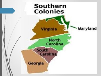 southern colonies map outline