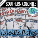 Southern Colonies including Jamestown Doodle Notes and Dig