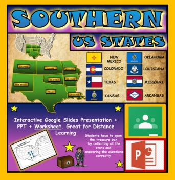 Preview of Southern USA States: Interactive Google Slides+ PPT + Worksheet