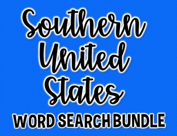 Preview of Southern United States Geography Vocabulary Word Search Bundle