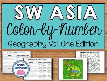 Preview of Geography of Southwest Asia Vol. 1: Color by Number (SS7G5)