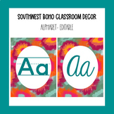 Southwest Boho Classroom Decor Alphabet EDITABLE