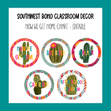 Southwest Boho Classroom Decor How We Get Home Chart EDITABLE