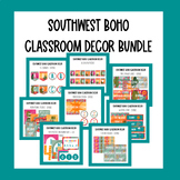 Preview of Southwest Boho Classroom Decor Mega Bundle - EDITABLE