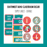 Southwest Boho Classroom Labels - teacher toolbox, rolling