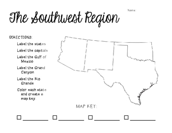 Southwest Mapping Activity by Meaghan Pantaleone | TpT