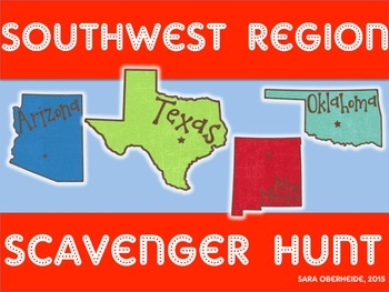 Preview of Southwest Region Scavenger Hunt - U.S. Regions