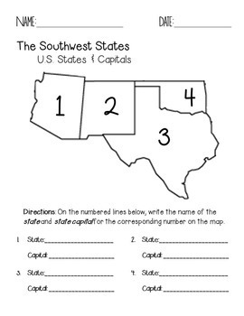 Southwest Region States And Capitals Quiz Pack By Faith And Fourth   Original 2789993 3 