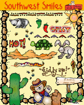 Preview of Southwest Smiles - Desert and Cowboy Clip Art by DJ Inkers