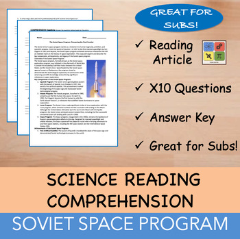 Preview of Soviet Space Program - Reading Passage x 10 Questions - 100% EDITABLE