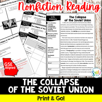 Preview of Soviet Union Collapse Reading & Writing SS5H7 SS5H7a GSE aligned Social Studies