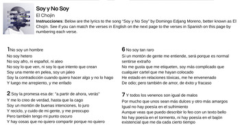 Preview of Soy y No Soy by El Chojín - Lyric Interpretation and Analysis Activity