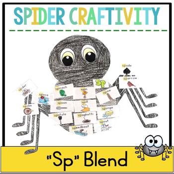 Preview of Sp Blend Word Work Spider Craft and Activity