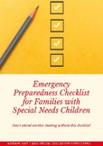 SpEd Emergency Preparedness Checklist  for Families and Educators