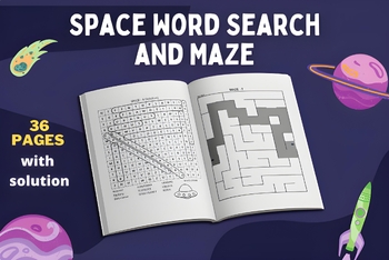 Preview of Space Activities - Earth Day Activities - Space Word Search Puzzles and Mazes