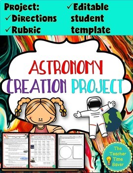 Preview of Space Activity | Astronomy Cartoon Project | Moon Phases, Rotation, Revolution