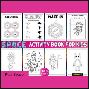 Preview of Space Activity Book for Kids | Kids Space Worksheets
