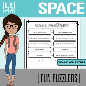 Outer Space Themed - English Would You Rather? Task Cards Bundle