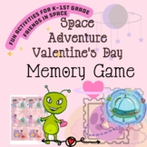 Space Adventure Valentine's Day Memory Game Fun for k-1st grade