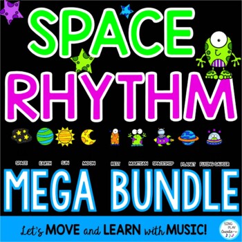 Preview of Space  Rhythm Activities Mega Bundle: Read, Play Along, Compose