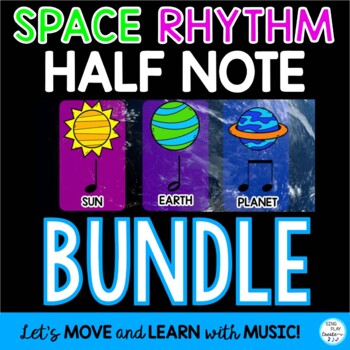 Preview of Rhythm Activities BUNDLE: {Half Notes} Video, Google Apps, Space Aliens