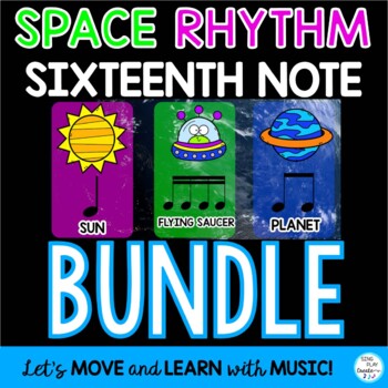 Preview of Rhythm Activities BUNDLE: {Sixteenth Notes} Video, Google Apps, Space Aliens