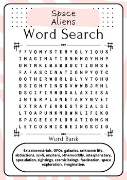 Preview of Space Aliens : Word Hunt Puzzle Challenge - Printable Activity Sheet