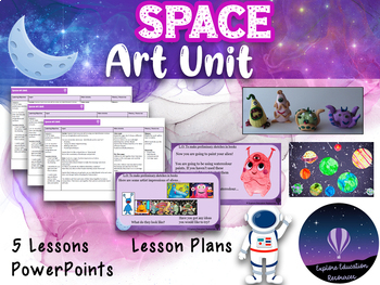 Preview of Space Art Unit - 5 Outstanding lessons