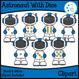 Space Astronaut With Dice Clipart