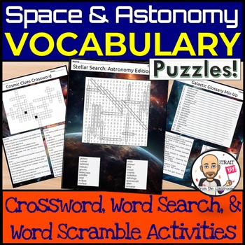 Preview of Space & Astronomy Science Puzzles: Crossword, Word Search & Scramble Activities