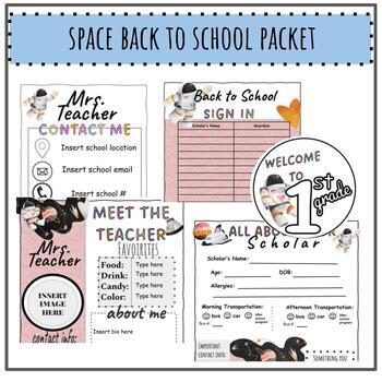 Preview of Space Back to School Packet