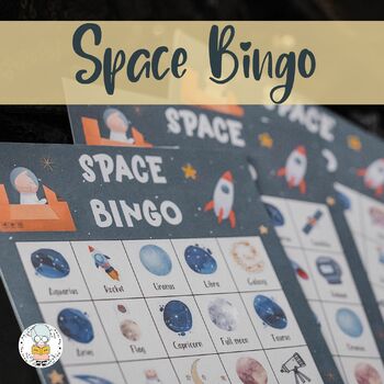 Preview of Space Bingo Activity - Fun Game Learning about Space and Solar System - 50 Cards