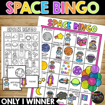 Preview of Space Bingo Activity Game 25 Different Bingo Cards for Whole Class Reward