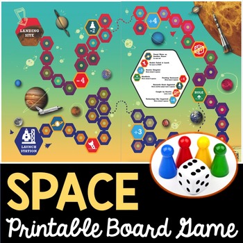 Preview of Space Board Games and Cards - Differentiated Card Sets Included