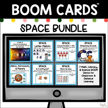 Preview of Space Boom Cards Bundle!  *Perfect for Distance Learning*