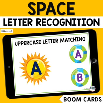 Preview of Space Boom Cards Uppercase Letter Recognition