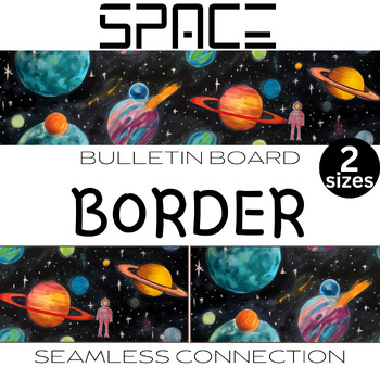 Preview of Space Bulletin Board Border - Free - Back to School - Commercial Use Allowed