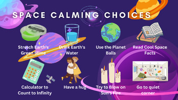 Preview of Space Calming Choice Board (Visual Choice Board)