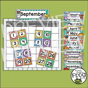 Space Classroom Calendar Set by Sweet Little Frog Designs | TPT